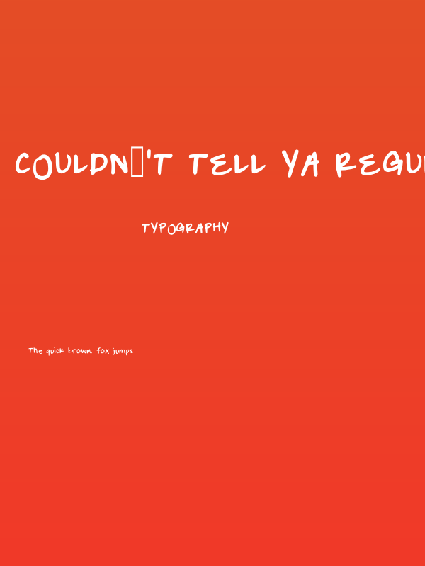 Couldn't Tell Ya Regular Poster