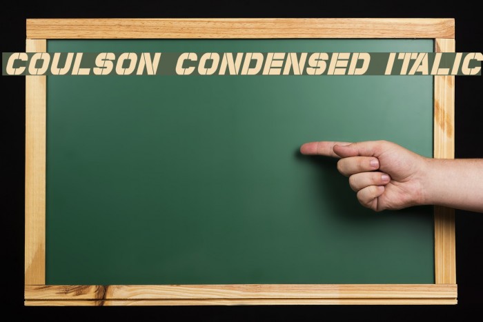 Coulson Condensed Italic Font examples