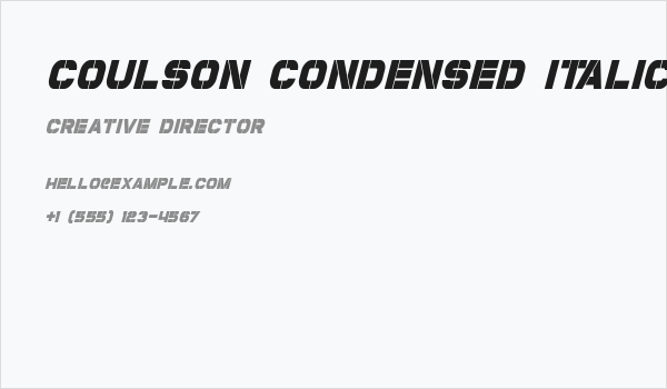 Coulson Condensed Italic Business Card