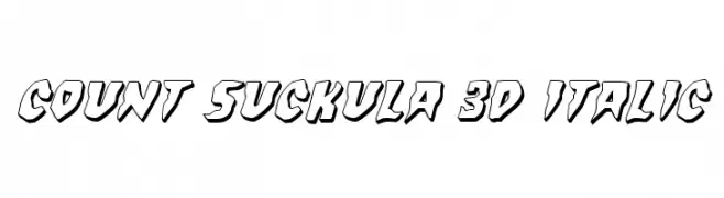 Count Suckula 3D Italic  Frei Schriftart Herunterladen