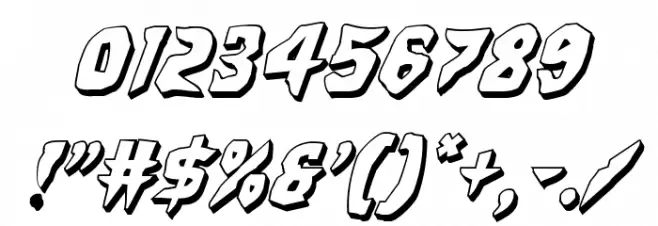Count Suckula 3D Italic Font OTHER CHARS