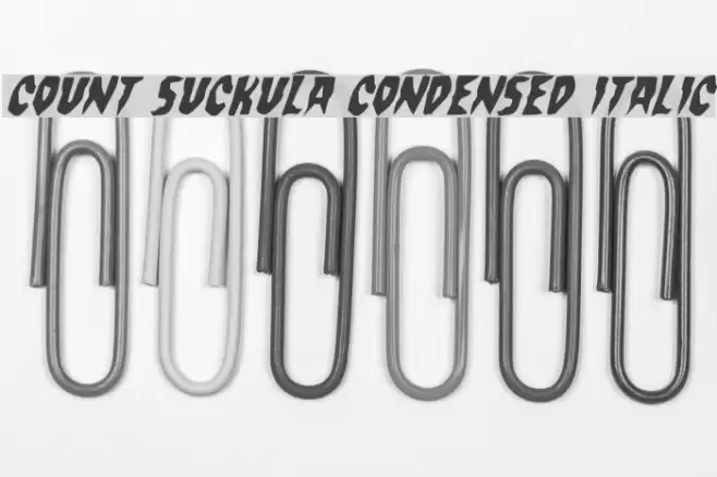 Count Suckula Condensed Italic Font examples