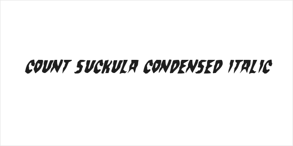 Count Suckula Condensed Italic Logo