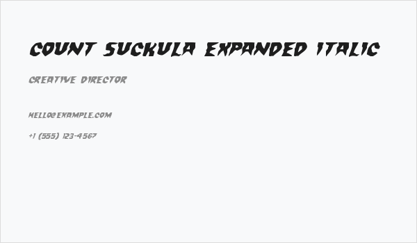 Count Suckula Expanded Italic Business Card