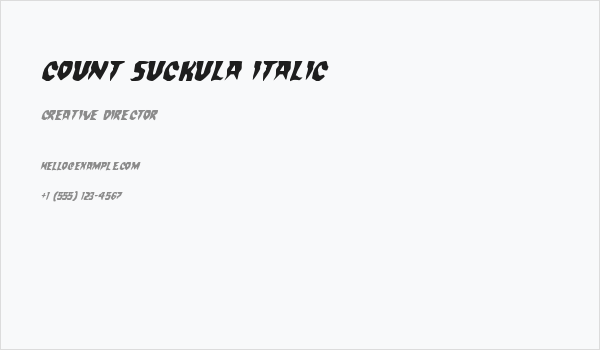 Count Suckula Italic Business Card