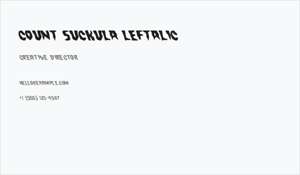Count Suckula Leftalic Business Card