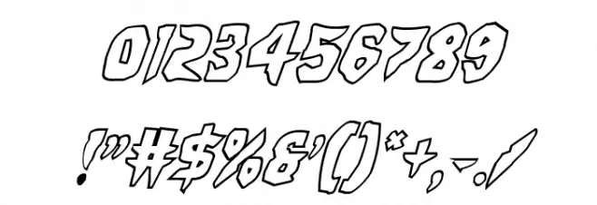 Count Suckula Outline Italic Font OTHER CHARS
