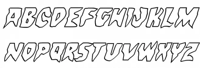 Count Suckula Outline Italic Шрифта ВЕРХНИЙ