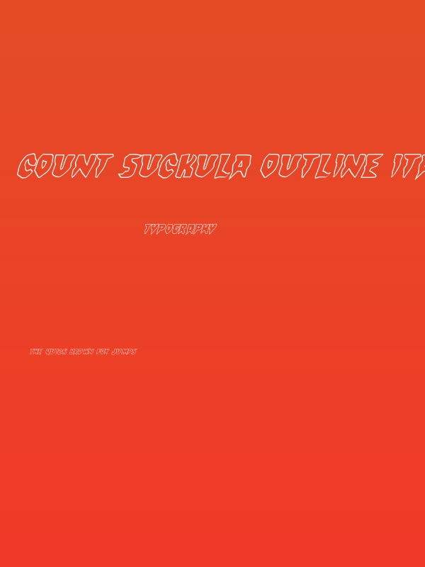 Count Suckula Outline Italic Poster