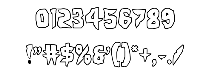 Count Suckula Outline Font OTHER CHARS