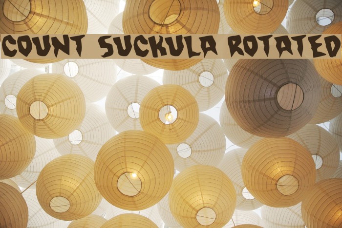 Count Suckula Rotated Font examples