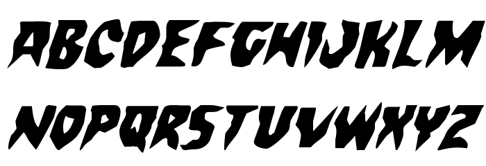 Count Suckula Staggered Italic Font LOWERCASE
