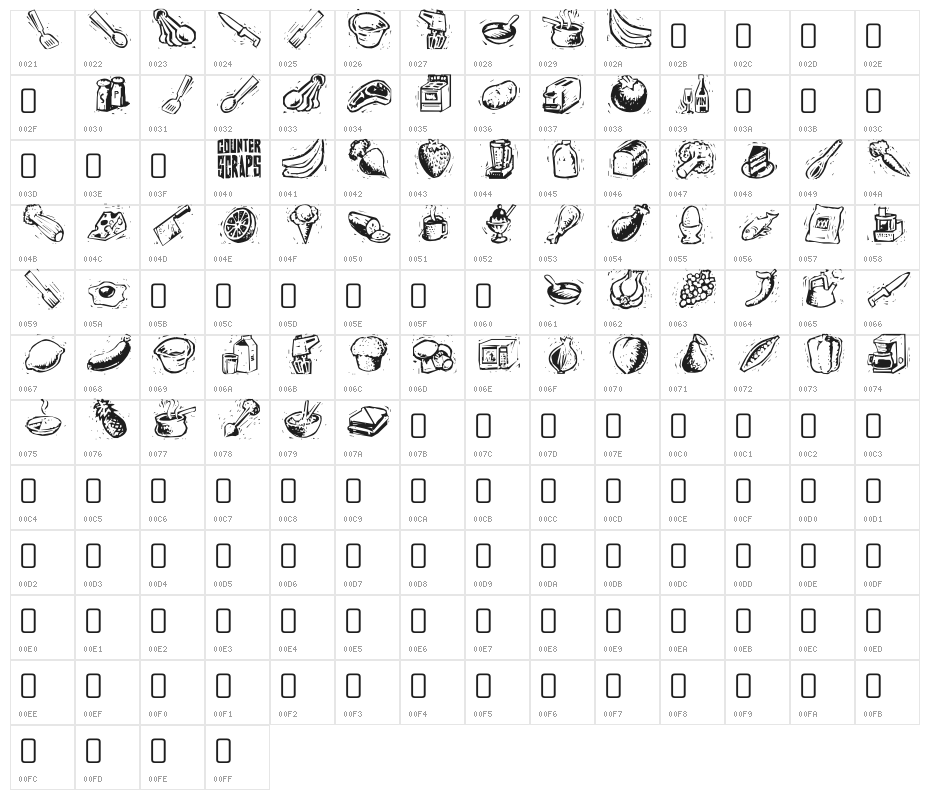Counterscraps-Regular Character Map