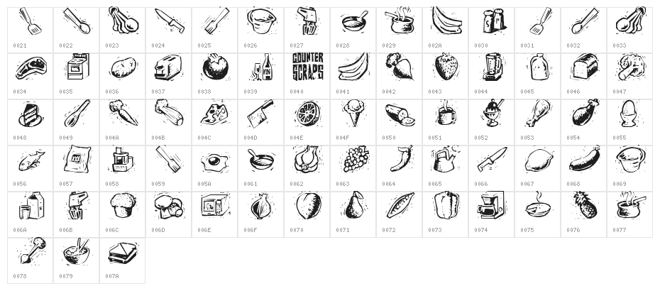 Counterscraps-Regular Character Map