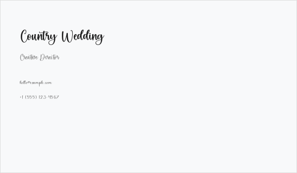 Country Wedding Business Card