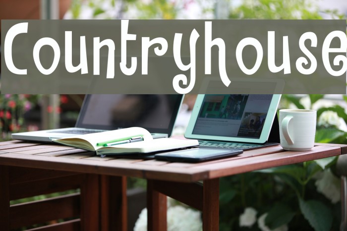 Countryhouse Schriftart examples