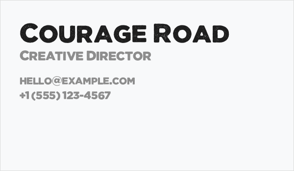 Courage Road Business Card