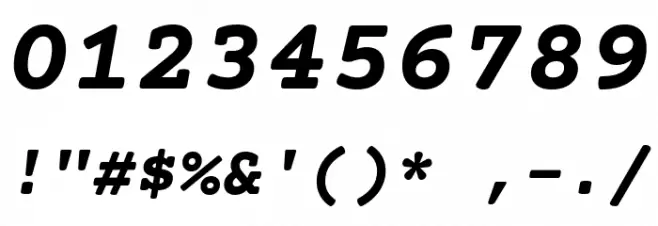 Courier Prime Bold Italic Font OTHER CHARS