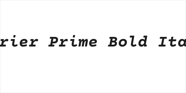 Courier Prime Bold Italic Logo