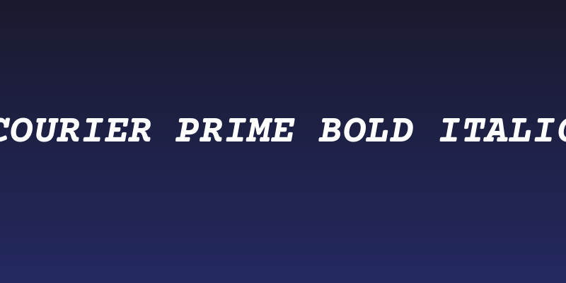 Courier Prime Bold Italic Social Header