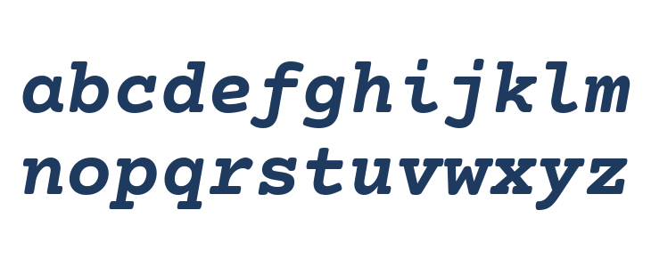 Courier Prime Bold Italic Lowercase