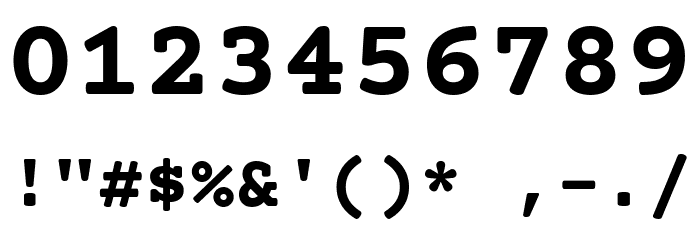 Courier Prime Bold Font OTHER CHARS