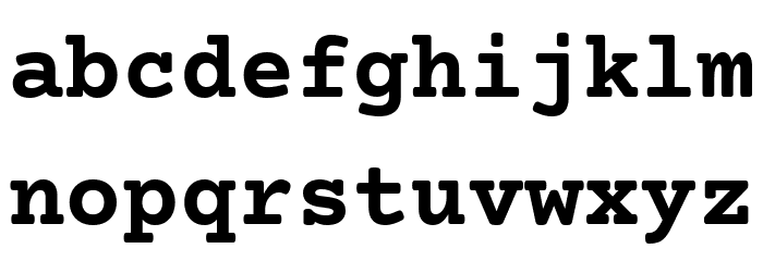 Courier Prime Bold Font LOWERCASE