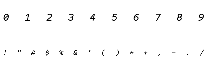Courier Prime Code Italic Font OTHER CHARS