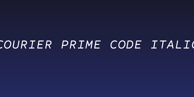 Courier Prime Code Italic Social Header
