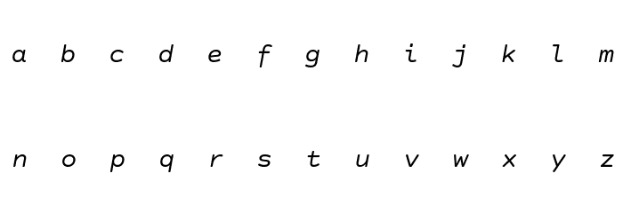 Courier Prime Code Italic Font LOWERCASE