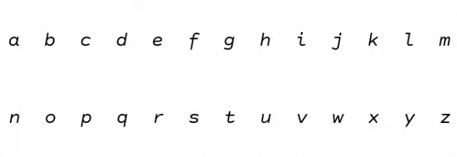Courier Prime Code Italic Font LOWERCASE