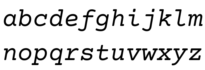 Courier Prime Italic Font LOWERCASE