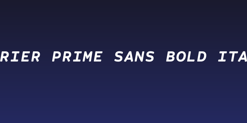 Courier Prime Sans Bold Italic Social Header