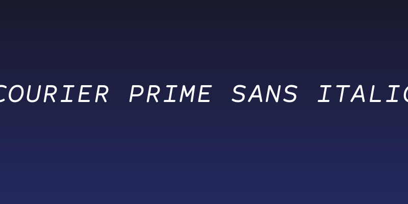 Courier Prime Sans Italic Social Header