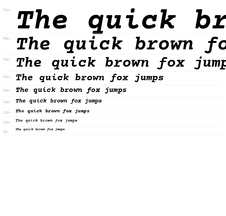 CourierPrime-BoldItalic Waterfall