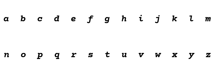 CourierPrime-BoldItalic Font LOWERCASE