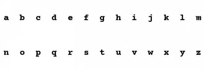 CourierPrime-Bold Font LOWERCASE