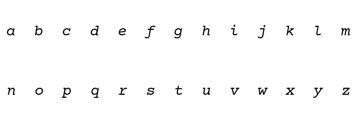 CourierPrime-Italic Font LOWERCASE