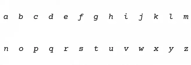 CourierPrime-Italic फ़ॉन्ट लोअरकेस