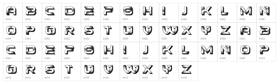 Course Regular Character Map