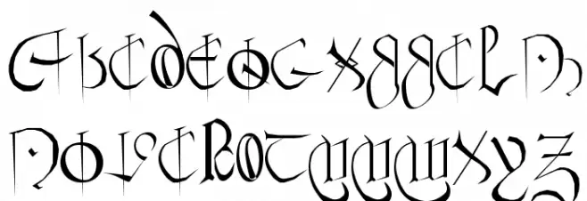 Courthand Plain: Schriftart Groß