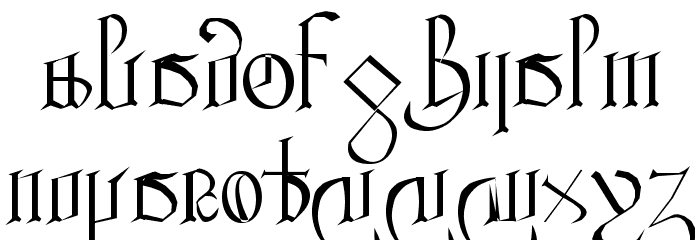 Courthand Plain: Font LOWERCASE
