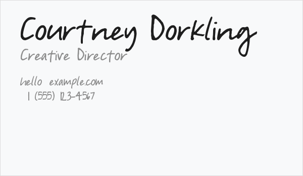 Courtney Dorkling Business Card