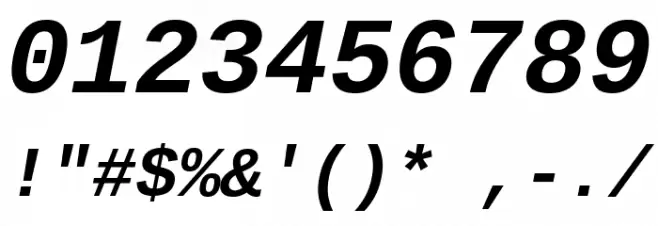 Cousine Bold Italic Font OTHER CHARS