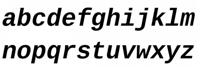 Cousine Bold Italic फ़ॉन्ट लोअरकेस