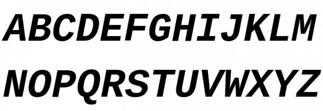 Cousine Bold Italic फ़ॉन्ट अपरकेस