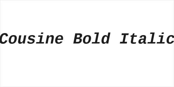 Cousine Bold Italic Logo