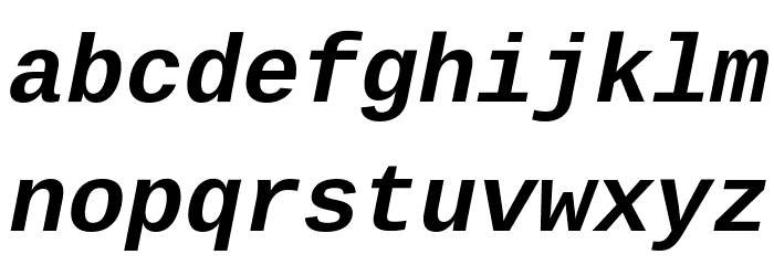 Cousine Bold Italic Font LOWERCASE