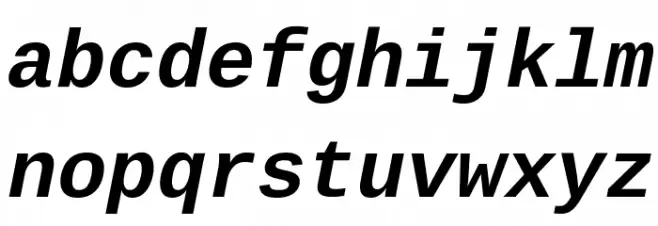 Cousine Bold Italic Font LOWERCASE