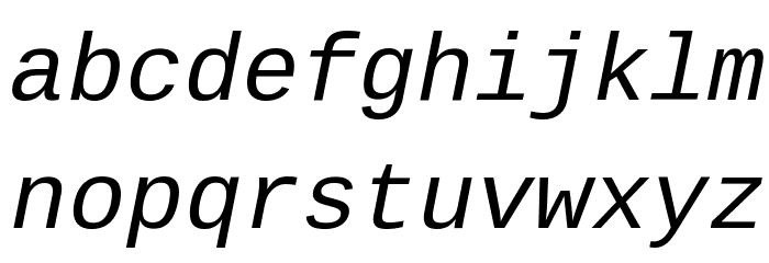 Cousine Italic Font LOWERCASE